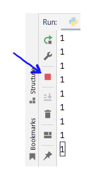 Stop button to stop executing the program