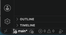 VS Code Git branch